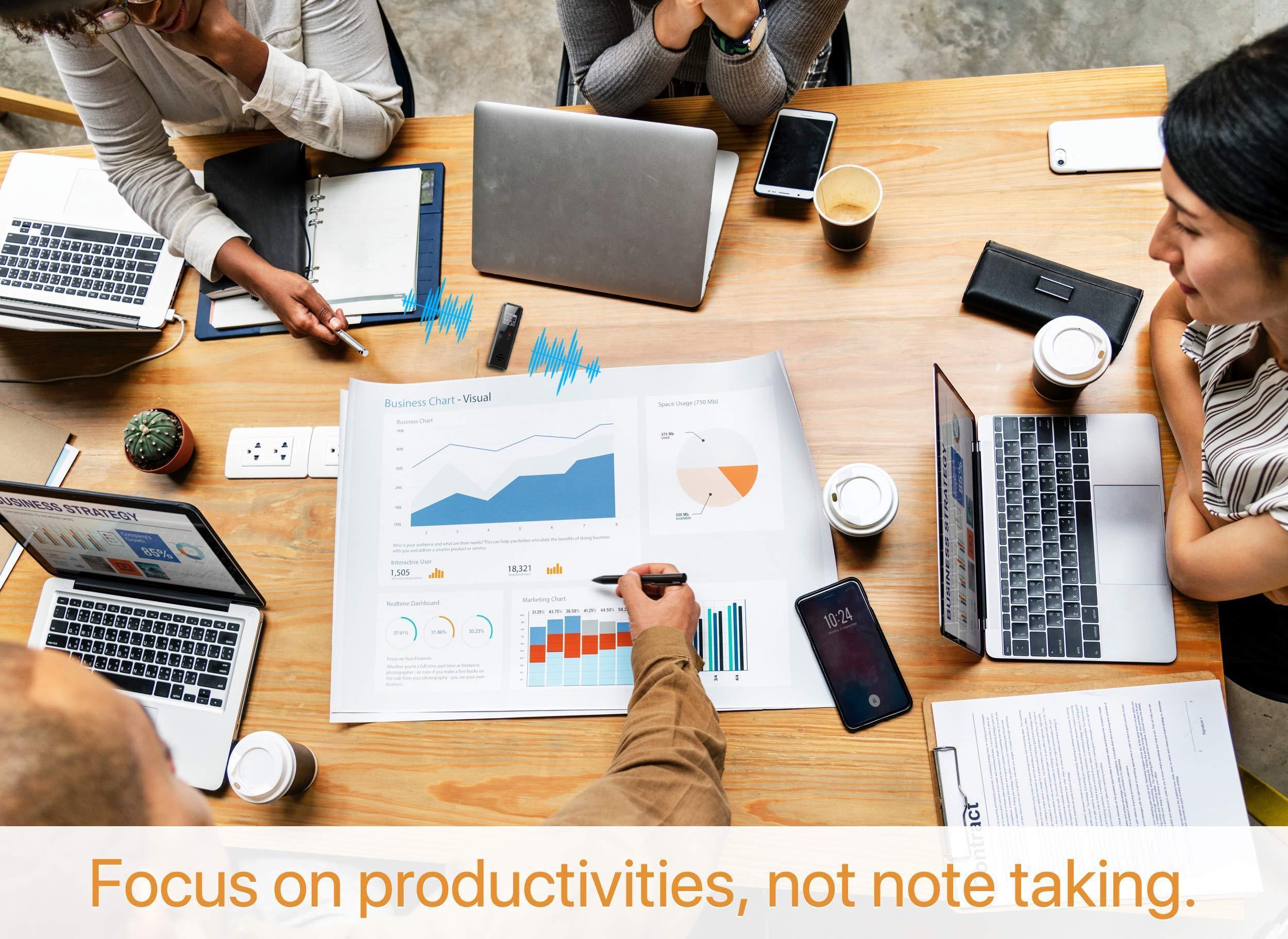 Professional Digital Voice Recorder | Audio Sound Recorder | Auto Saving Files with Built-in Speaker