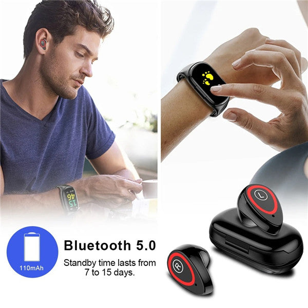 2 In 1 Smartwatch mit Bluetooth-Ohrhörern