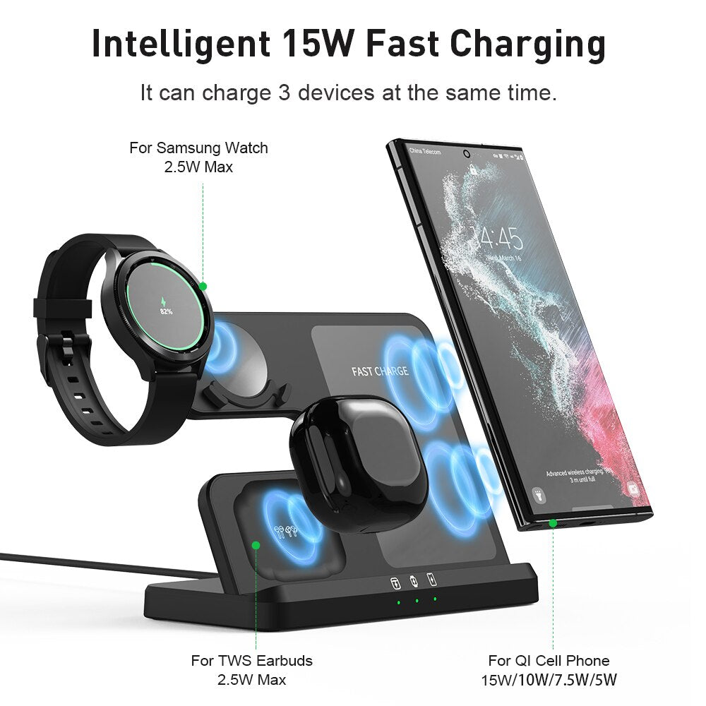3 IN 1 WIRELESS LADENSTATION FÜR SAMSUNG GALAXY Z FOLD 4, SAMSUNG Z FOLD 4 ZUBEHÖR