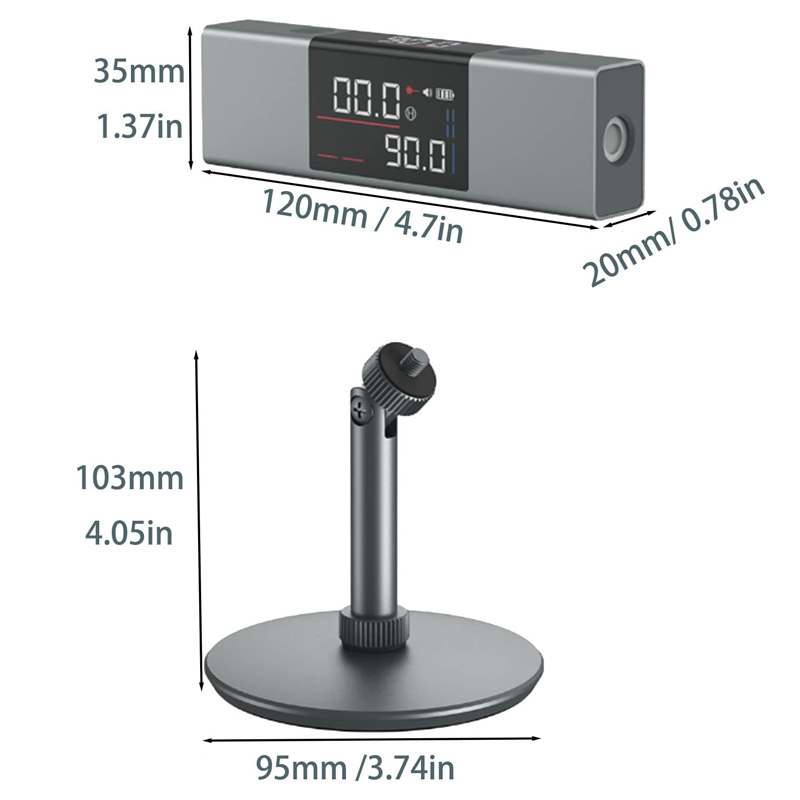 2 In 1 Winkelmesser Digital Multifunktionaler Laser Wasserwaage Werkzeug Metall mit Stativ