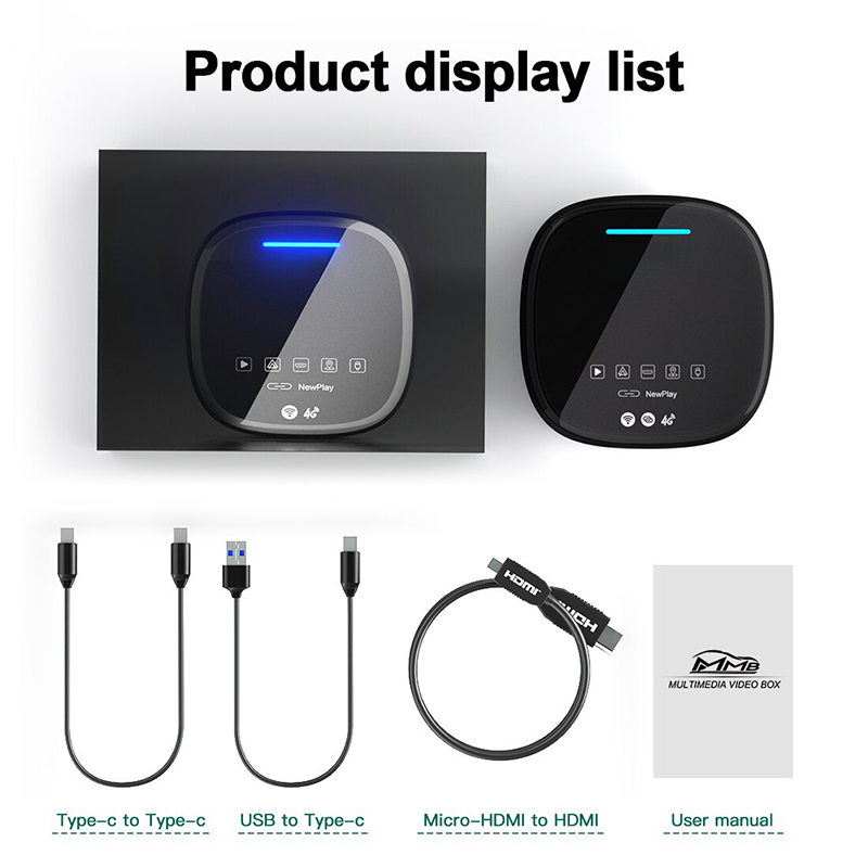 2023 Wireless Android Auto/CarPlay Adapter Streaming Multimedia Box mit HDMI & 4G SIM