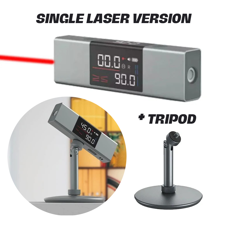 2 In 1 Winkelmesser Digital Multifunktionaler Laser Wasserwaage Werkzeug Metall mit Stativ