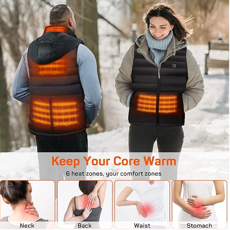 3 Heizstufen USB Leichte Elektrische Heizjacke Unisex Heizjacke