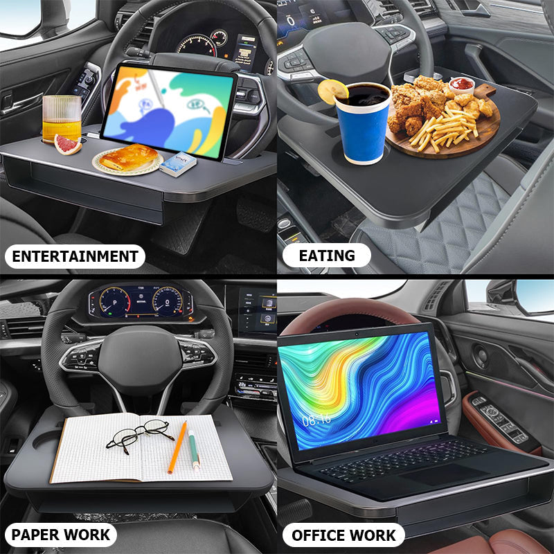 2 in 1 Multifunktionale Auto-Lenkrad Essen Laptop Tablett & Sitzspaltfüller Organizer mit Getränkehalter