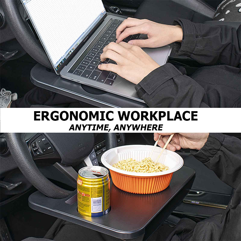 2 in 1 Multifunktionale Auto-Lenkrad Essen Laptop Tablett & Sitzspaltfüller Organizer mit Getränkehalter