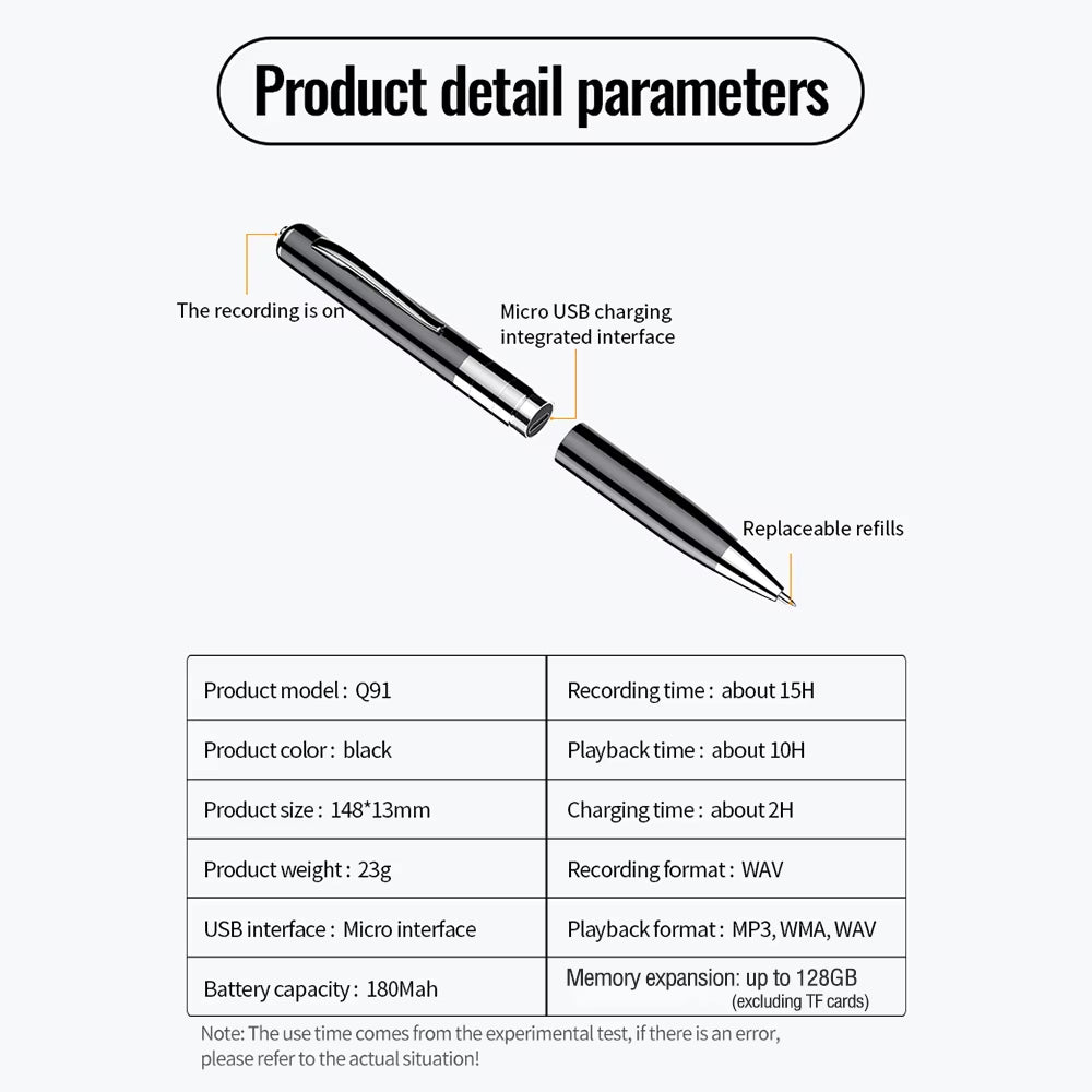 Digitaler Sprachaktivierter Aufnahme-Stift mit 360° für Besprechungen und Meetings