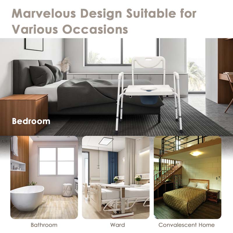 3-in-1 Toilettenstuhl mit Höhenverstellung – WC-, Dusch- & Bettstuhl