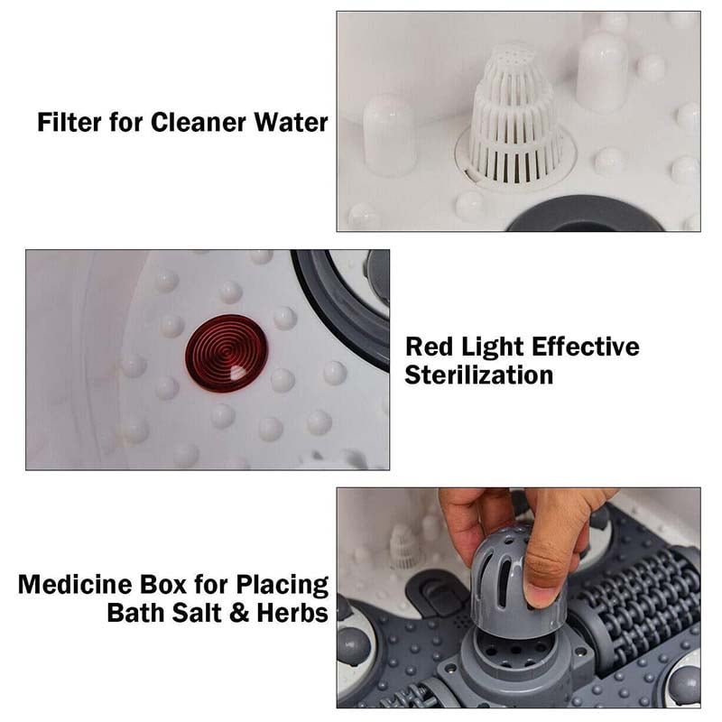 Beheiztes Fußbad mit Shiatsu-Massage & verstellbaren Düsen