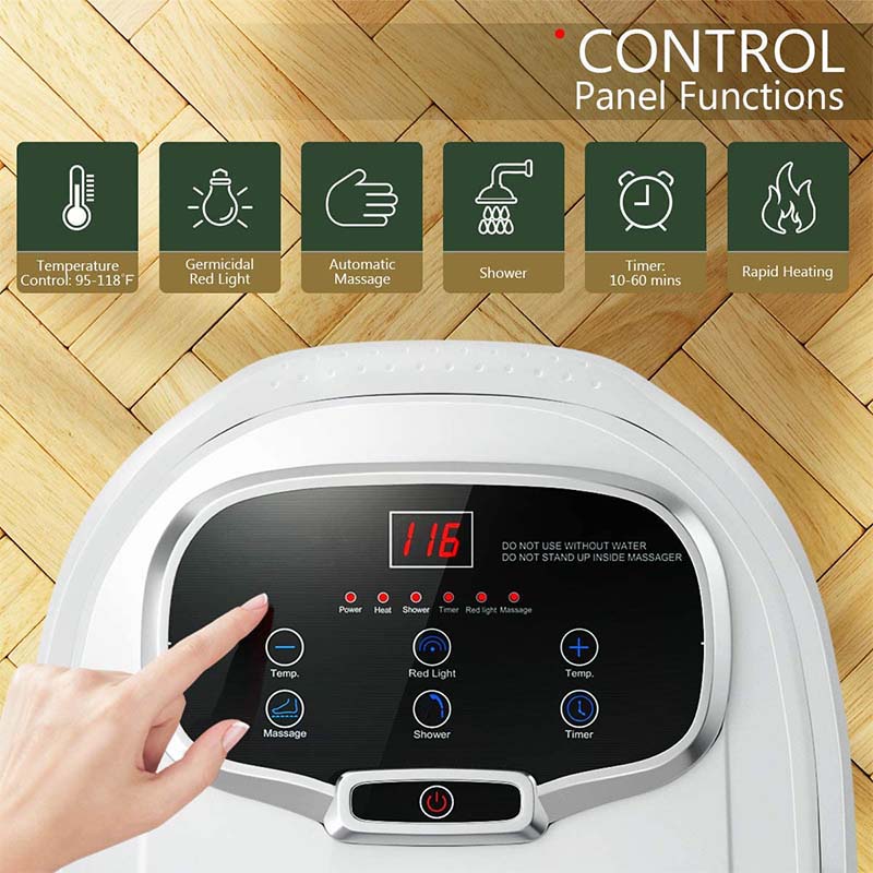 Beheiztes Fußbad mit Shiatsu-Massage & verstellbaren Düsen