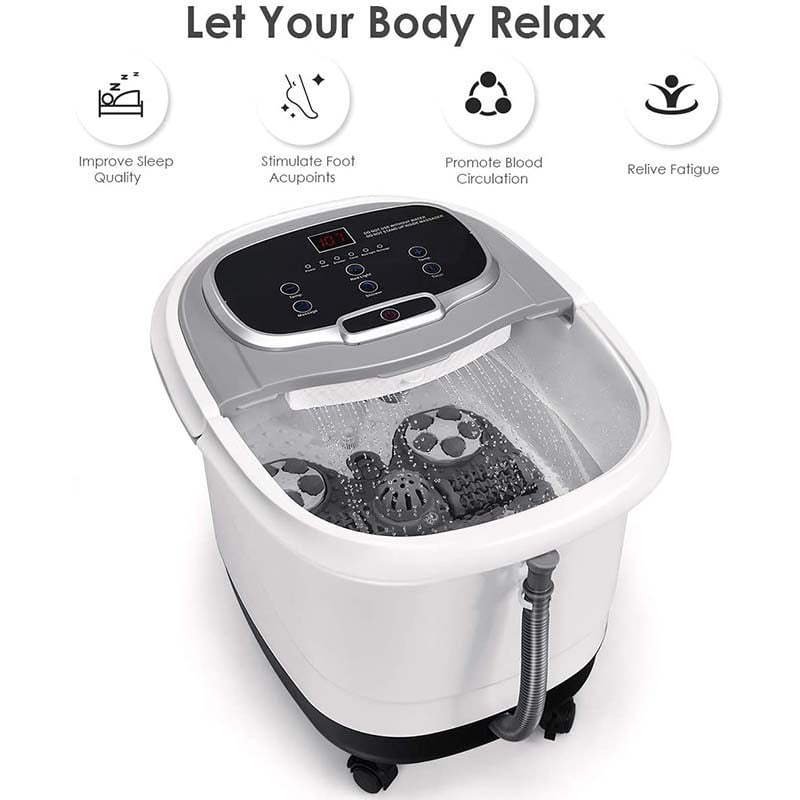 Beheiztes Fußbad mit Shiatsu-Massage & verstellbaren Düsen