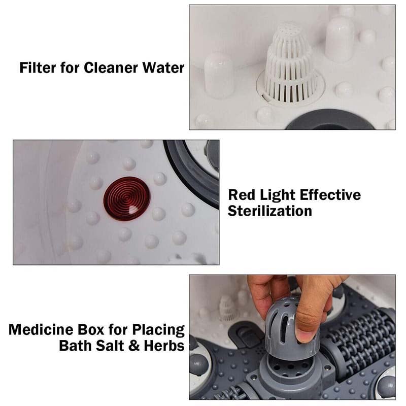 Beheiztes Fußbad mit Shiatsu-Massage & verstellbaren Düsen