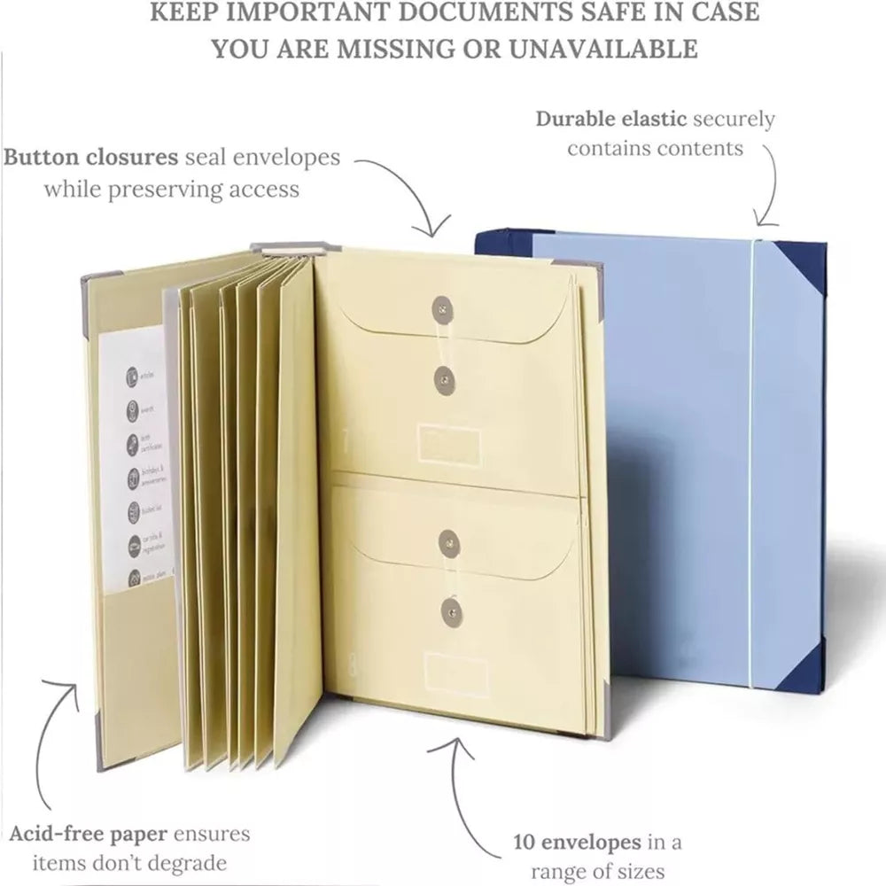 Document Organizer Binder | Durable Accordion Design with Expanding Pockets for Essential Records & Important Documents