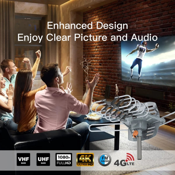 990 Mile Outdoor HD TV Antenna | Dual-Band, 360° Reception & Easy Installation for Home Entertainment