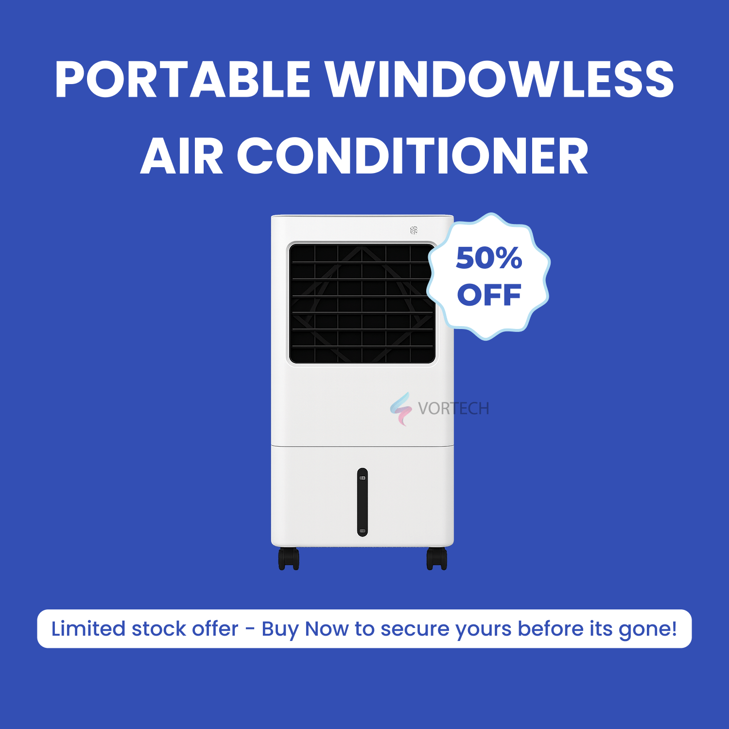Portable Windowless Air Conditioner with Remote Control - Energy Efficient Cooling for Home, Office, and Small Spaces