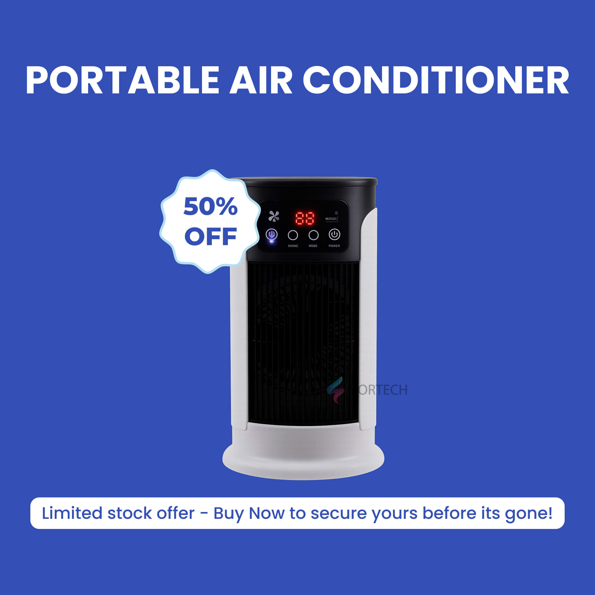 Portable Air Conditioner Stand Up Unit | Windowless, Energy Efficient & Ideal for Home Office and Dormitory Use