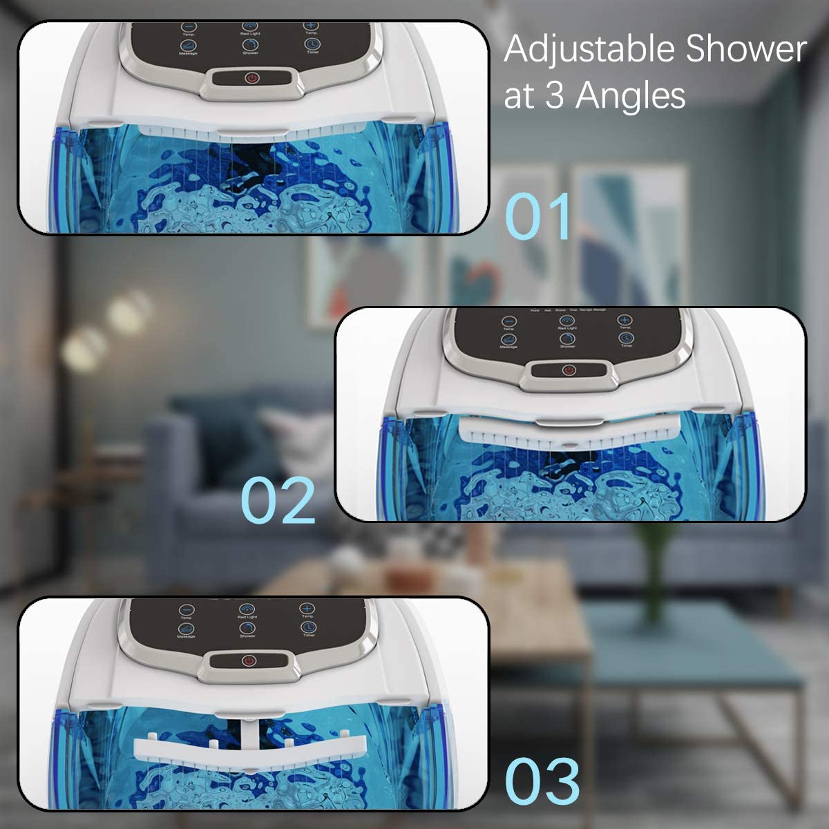 Elektrische Fußbadewanne mit Massage & Heizung – Timer & Rollen