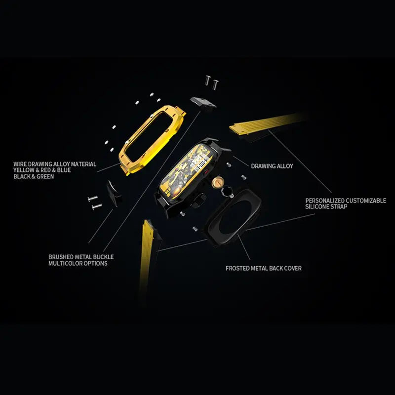 Verstärktes Stahlgehäuse und Armband in Militärqualität für die Apple Watch