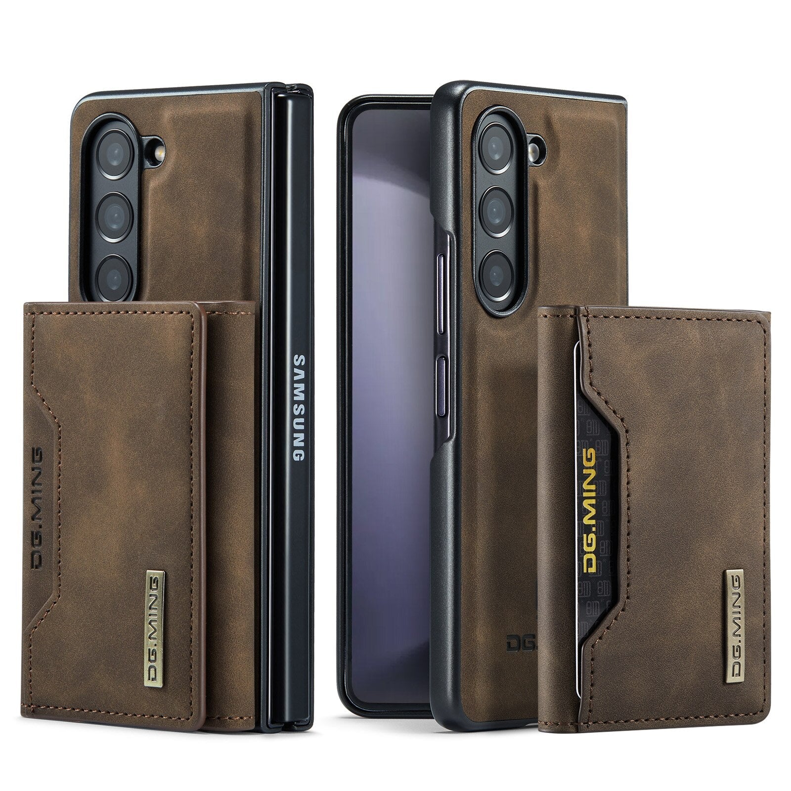 2 in 1 abnehmbarer Kartenetui Geldbeutel Lederhülle für Samsung Galaxy Z Fold5 Fold4 Magnetische Tasche Geldbörse Ständerabdeckung