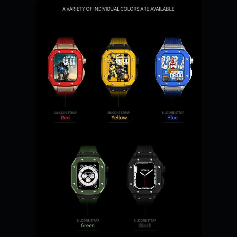Verstärktes Stahlgehäuse und Armband in Militärqualität für die Apple Watch