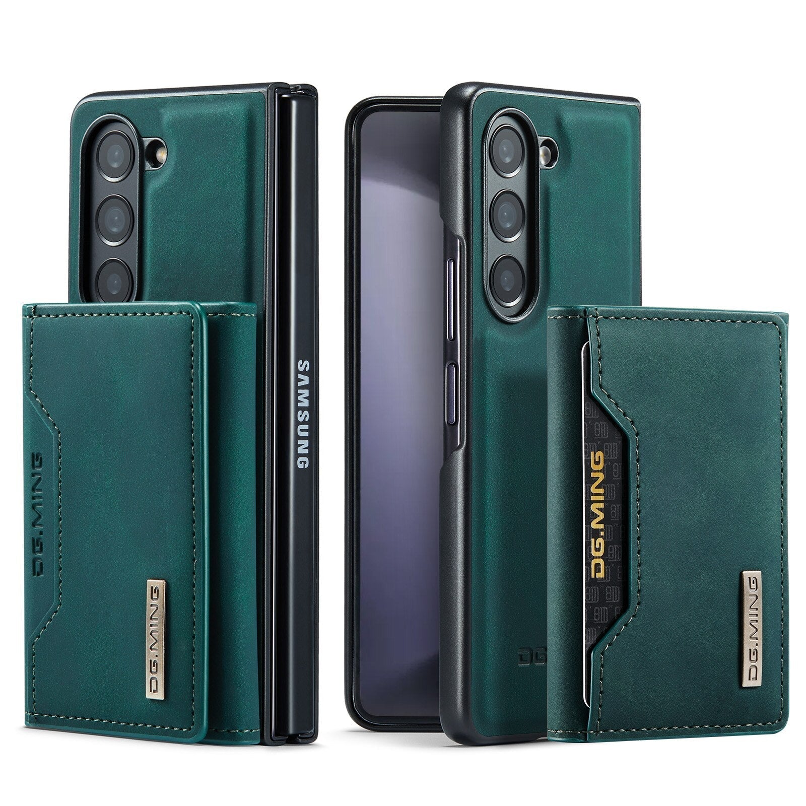 2 in 1 abnehmbarer Kartenetui Geldbeutel Lederhülle für Samsung Galaxy Z Fold5 Fold4 Magnetische Tasche Geldbörse Ständerabdeckung