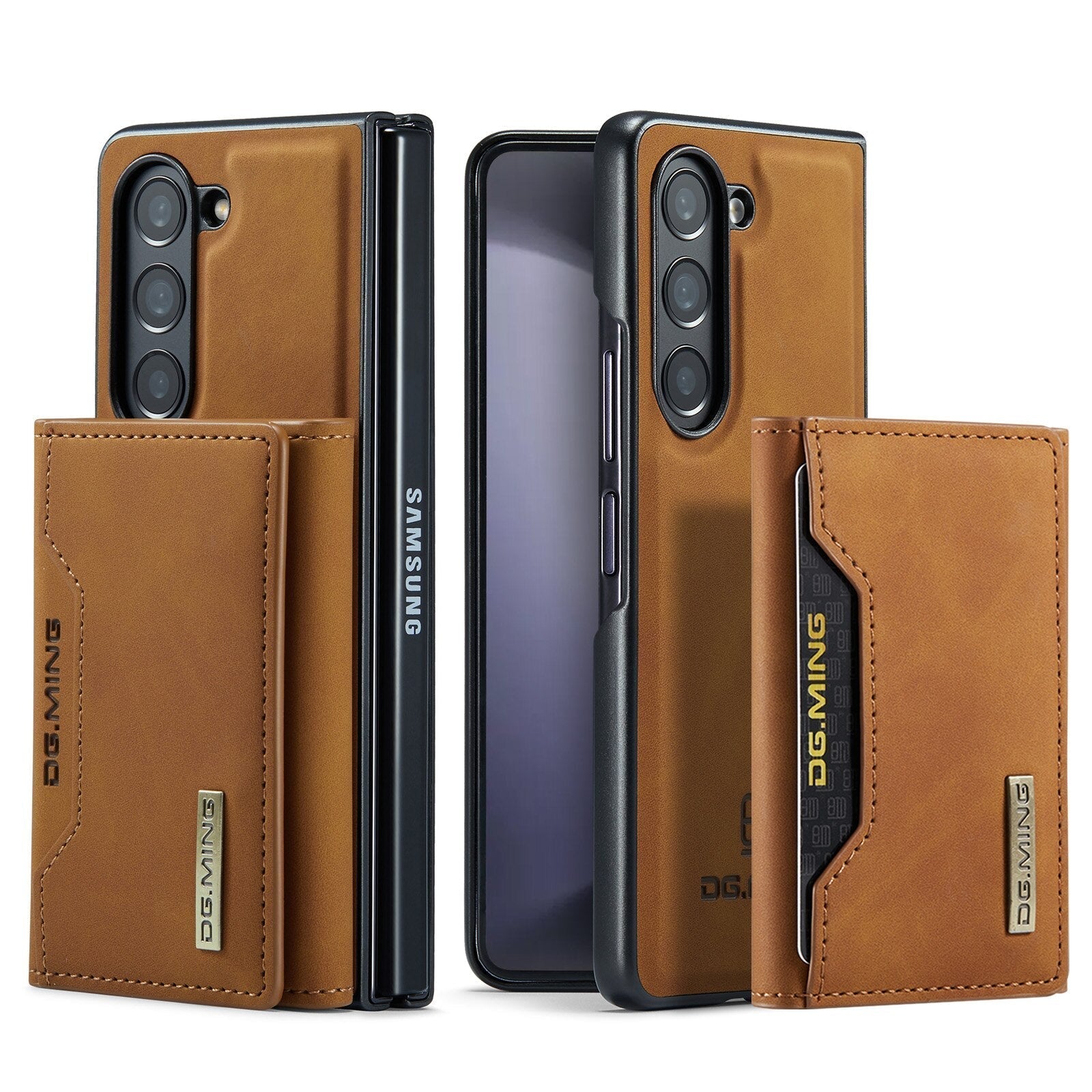2 in 1 abnehmbarer Kartenetui Geldbeutel Lederhülle für Samsung Galaxy Z Fold5 Fold4 Magnetische Tasche Geldbörse Ständerabdeckung