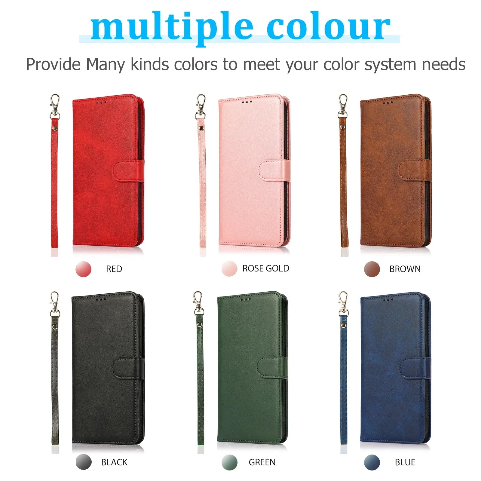 2 in 1 Magnetic Flip Leder Geldbörse Hülle für iPhone Kartenfach Abnehmbare Abdeckung