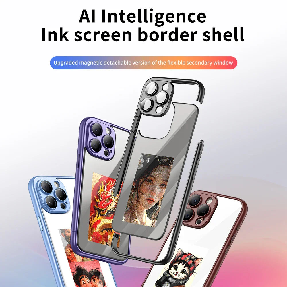 2024 DIY NFC Bildschirmdisplay Abnehmbares Magnetisches Intelligentes Handyhülle Für iPhone 15 Serie