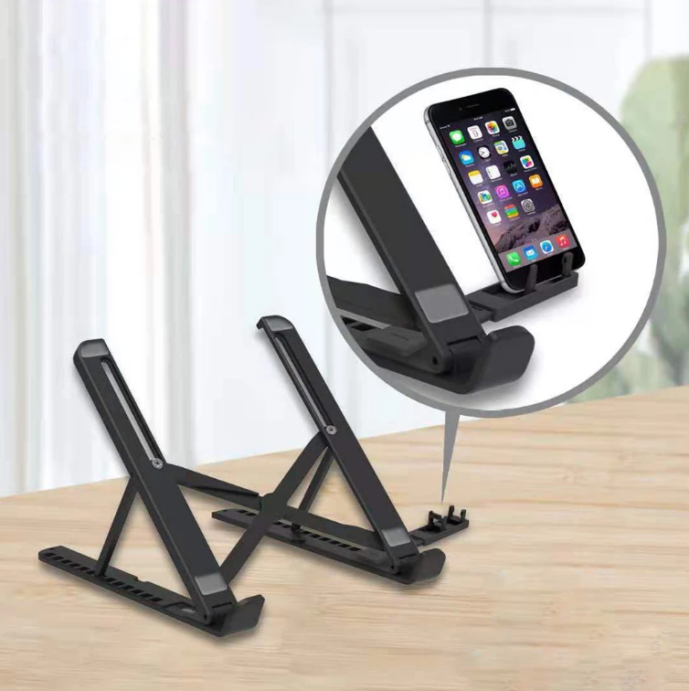 Laptop Stand 2 in 1 Phone Holder Foldable Adjustable Laptop Stand For Desk Riser Support