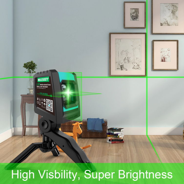 2 Linien-Laserniveau mit Batterie und Stativ Rotationslaser Horizontal- und Vertikalquerschnitt