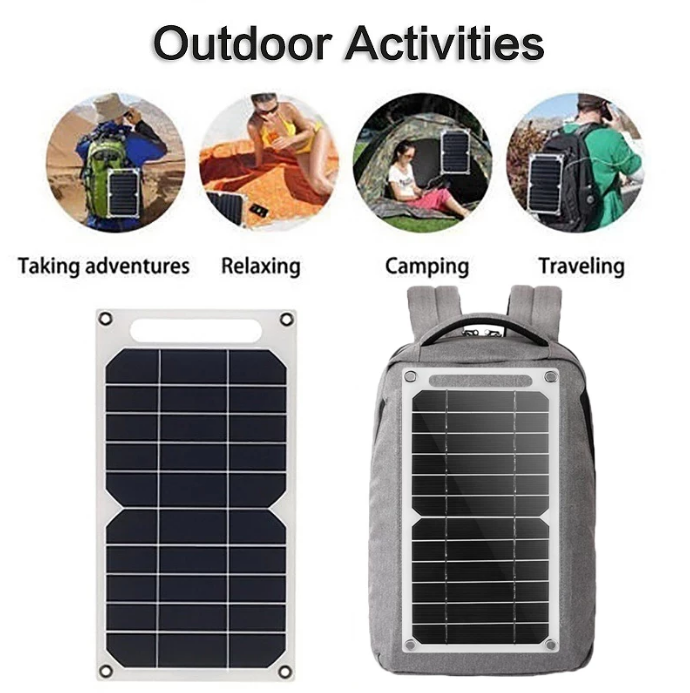 Waterproof Portable Solar Panel 5V USB Outdoor Solar Charger Plate For Camping