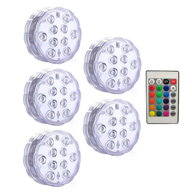 LED Submersible Lights Remote Controlled RGB Battery Operated LED Submersible Pool Lights Night Lamp
