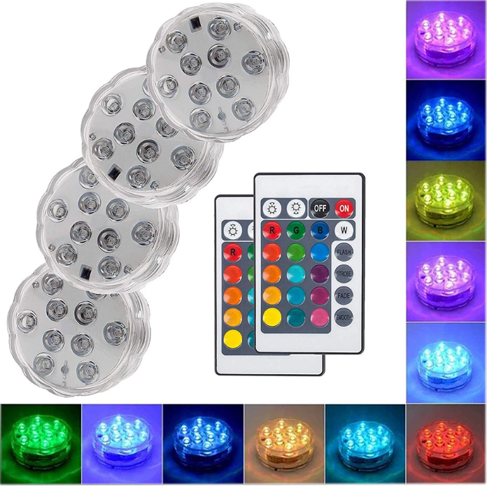 LED Submersible Lights Remote Controlled RGB Battery Operated LED Submersible Pool Lights Night Lamp