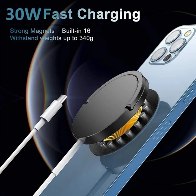 30W Starker Magnetischer Telefonladegerät Schnelles Laden Typ C Kabel Kabelloses Magnetladegerät USBC Adapter