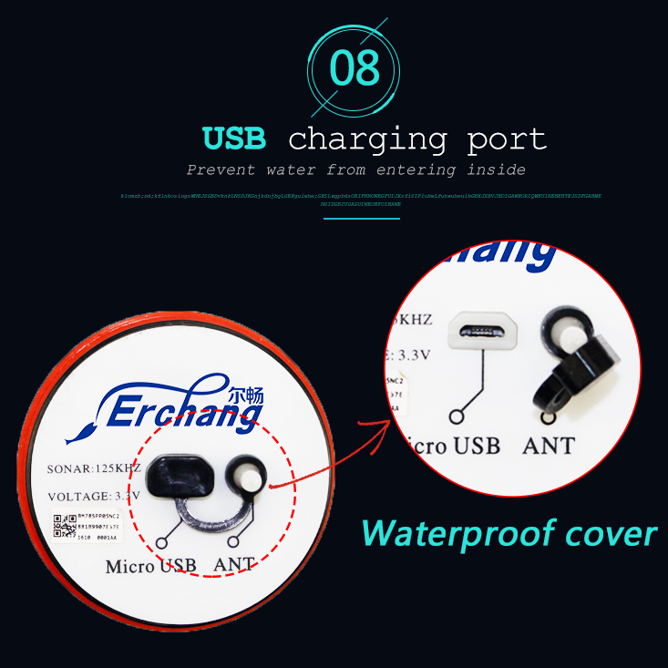 Portable Fish Finder Bobber For Ice Fishing 48m/160ft Water Depth Eco Sounder Tech