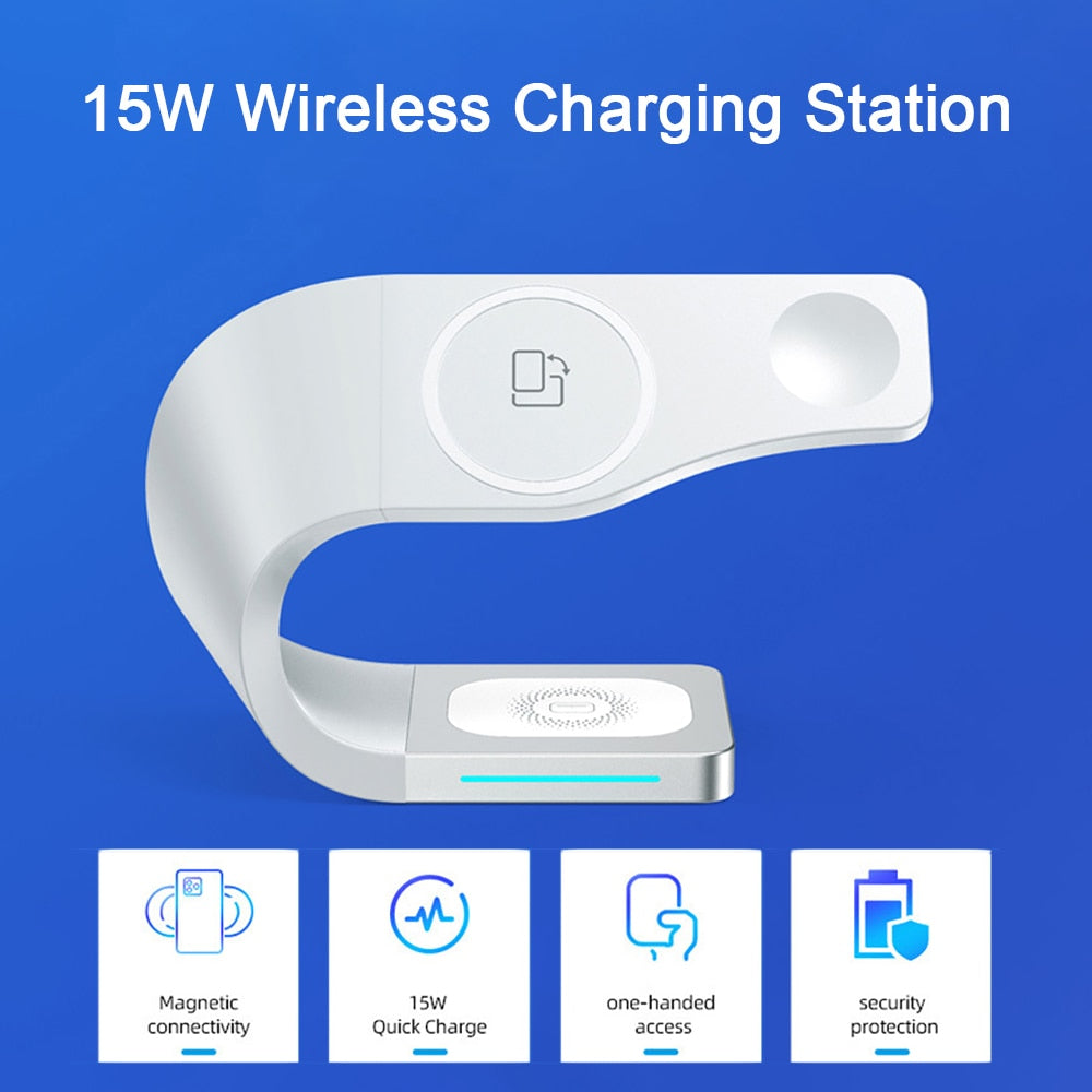 3 in 1 Qi Wireless Charger Stand für iPhone 14 13