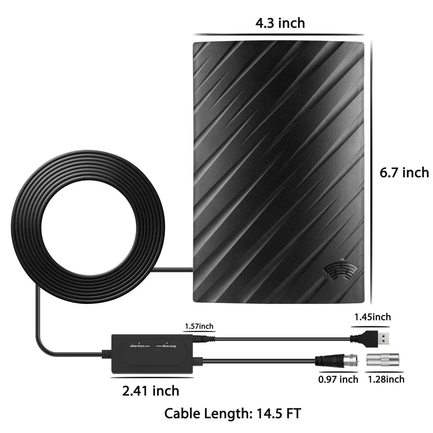 6000 Miles Digital TV Antenna - 39DBI Amplified HDTV for 4K 1080P Indoor/Outdoor Use, Waterproof Design for Strong Signal Reception