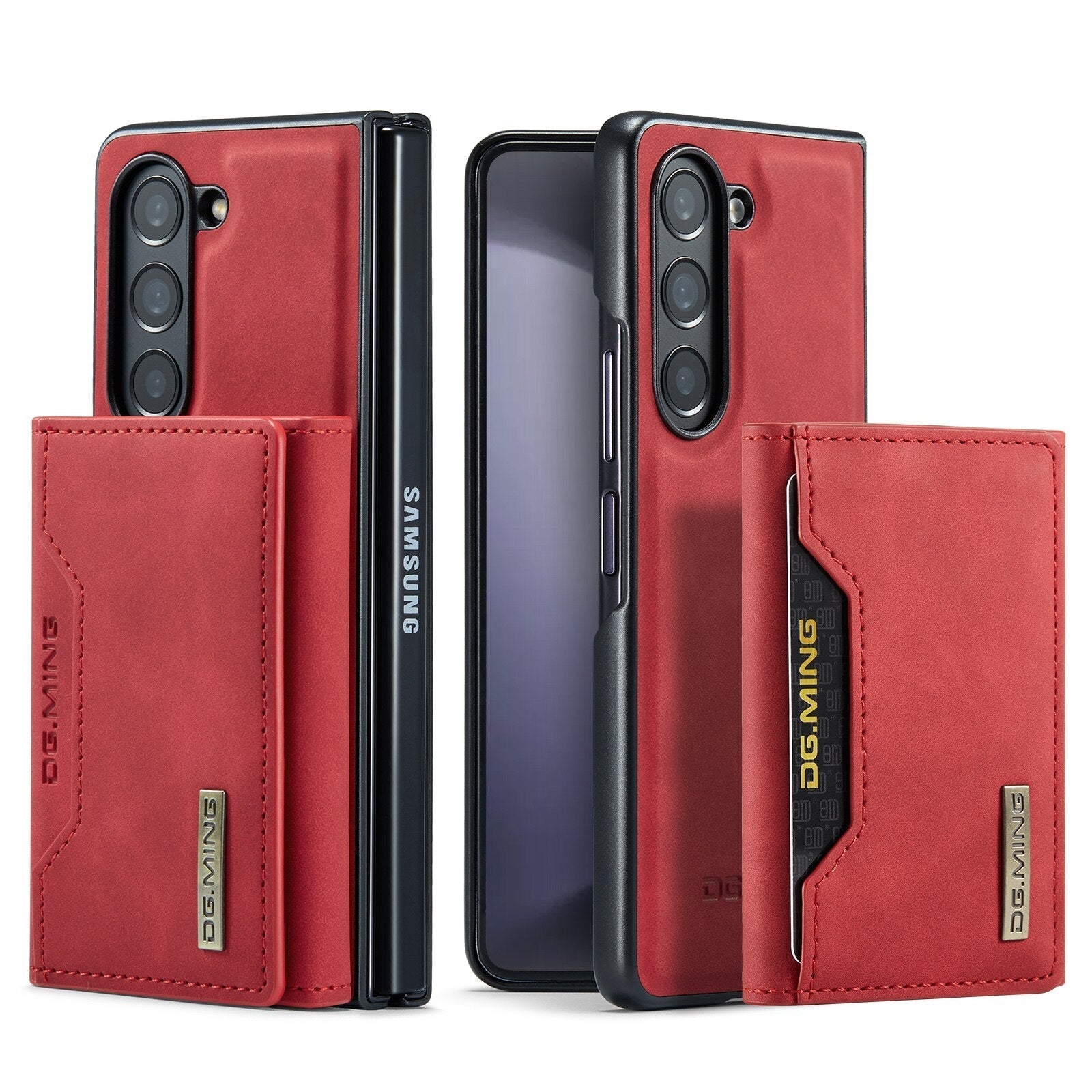 2 in 1 abnehmbarer Kartenetui Geldbeutel Lederhülle für Samsung Galaxy Z Fold5 Fold4 Magnetische Tasche Geldbörse Ständerabdeckung