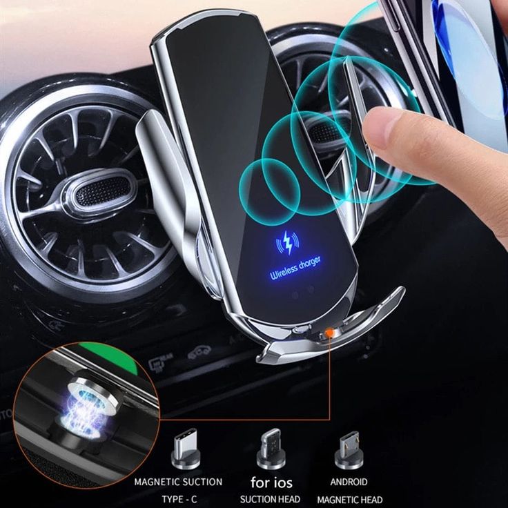 2-in-1 Kabelloses Auto-Ladegerät & Handyhalter Automatische Klemmung - Schnelles Laden Sichere Universelle Kompatibilität Einstellbar & Praktisch