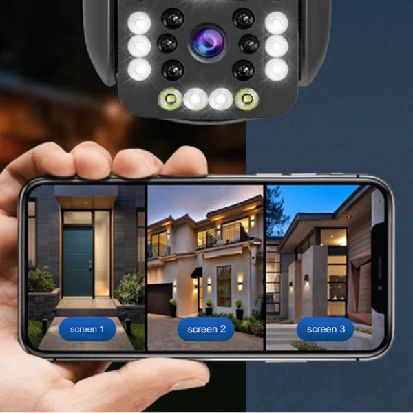 Dual Lens Outdoor Waterproof Wireless HD Security Camera with Night Vision for Home Surveillance
