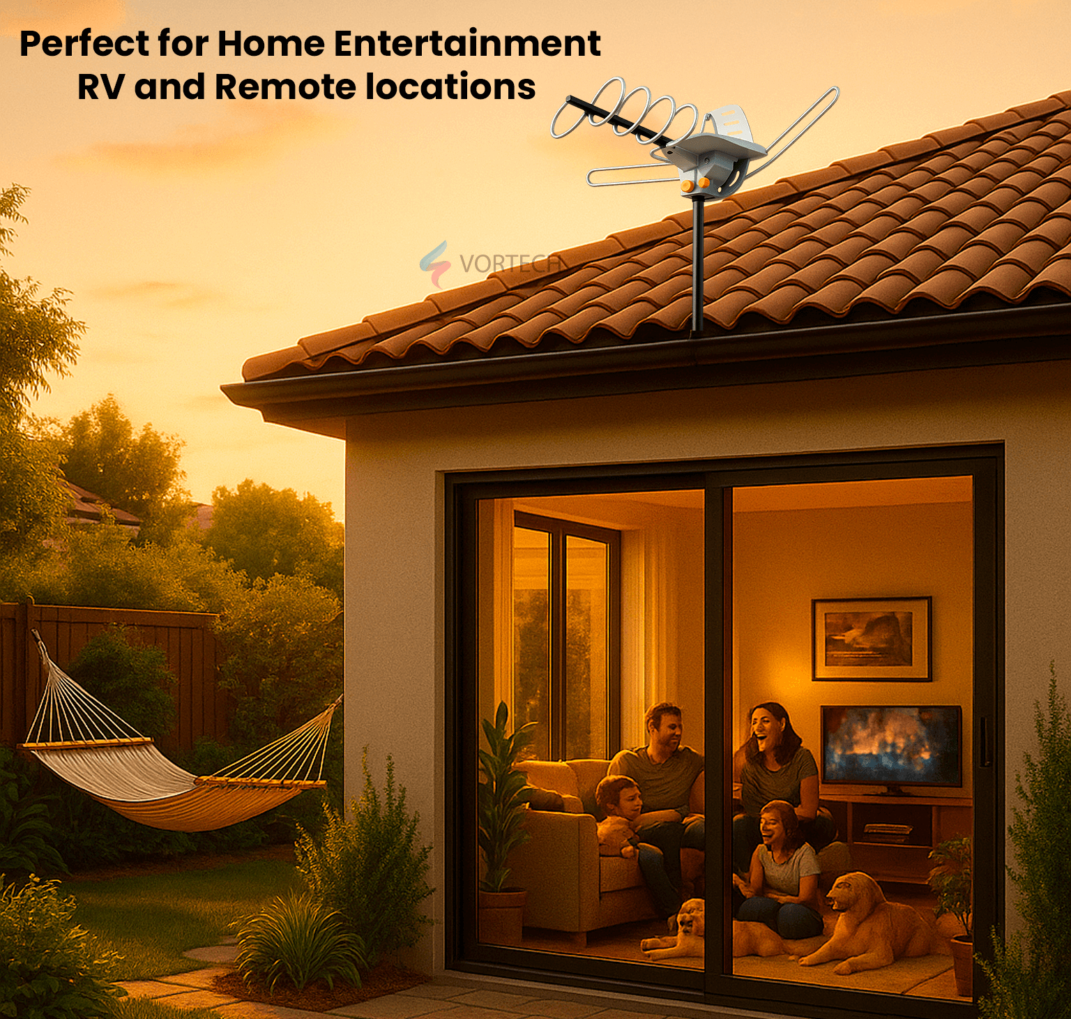990 Mile Outdoor HD TV Antenna | Dual-Band, 360° Reception & Easy Installation for Home Entertainment