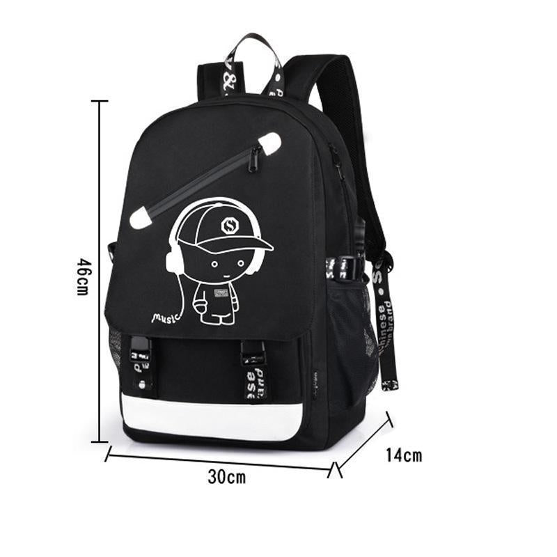 Boys School Charging Backpack Student Luminous Animation Usb Charge Changeover Joint