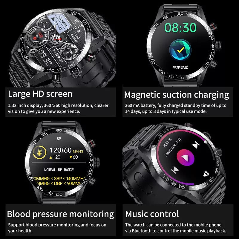 2022 NEUE SMARTWATCH ANPASSBARES ZIFFERNblatt SPORT WASSERDICHT BLUETOOTH ANRUF SMARTWATCH ECG+PPG