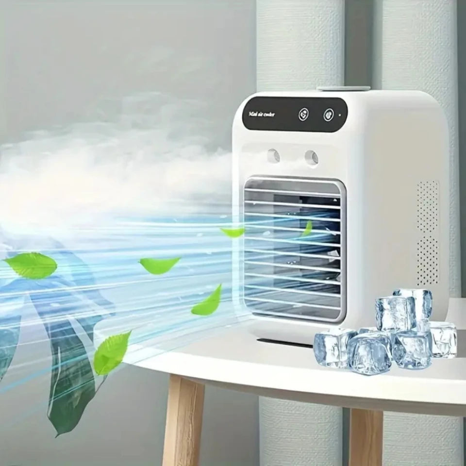 Rechargeable Portable Mini Air Conditioner | USB-Powered, Mist Spray & Quiet Operation for Desk, Dorm Room & Travel