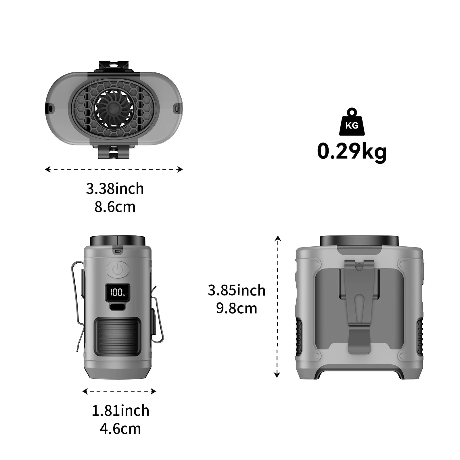 10000mAh Portable Waist Fan | Turbocharged Airflow, LED Light & Power Bank for Outdoor Activities and Sports Enthusiasts