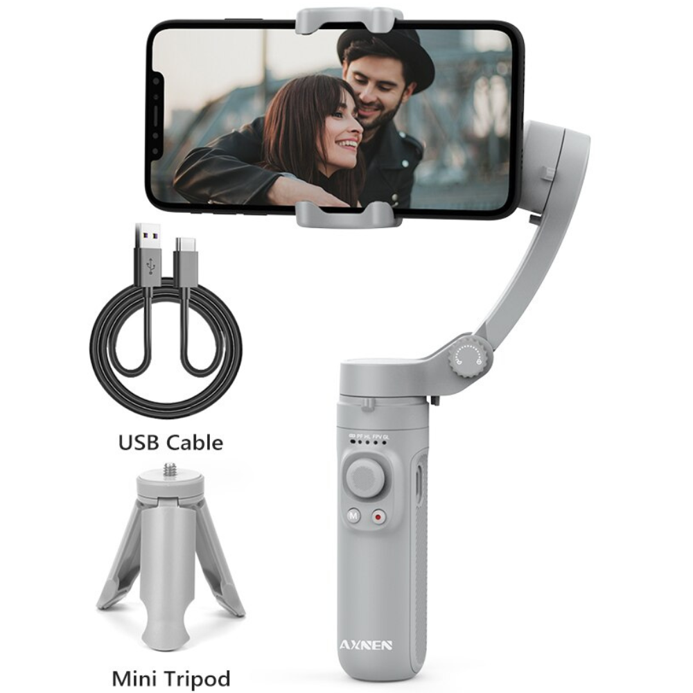 3-Achsen Faltbarer Handheld-Gimbal-Stabilisator für Smartphones | Anti-Wackel Videoaufnahme für iPhone & Android Vlogs
