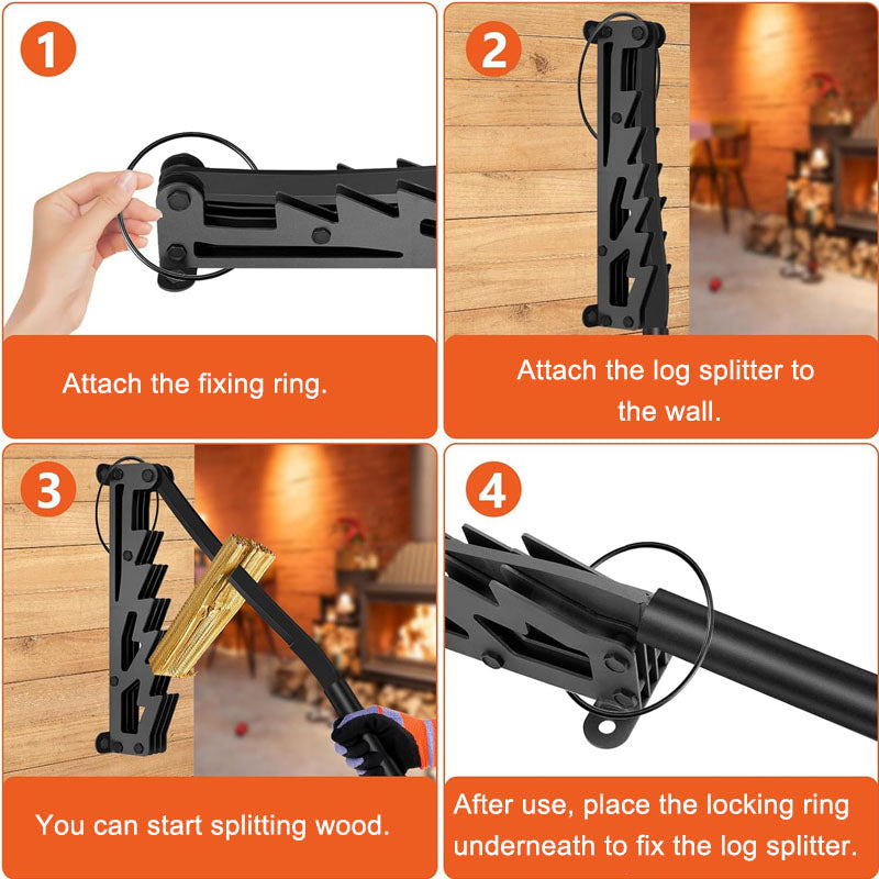 Firewood Kindling Splitter - Wall Mounted Log Splitter Tool for Efficient Kindling Preparation and Firewood Management