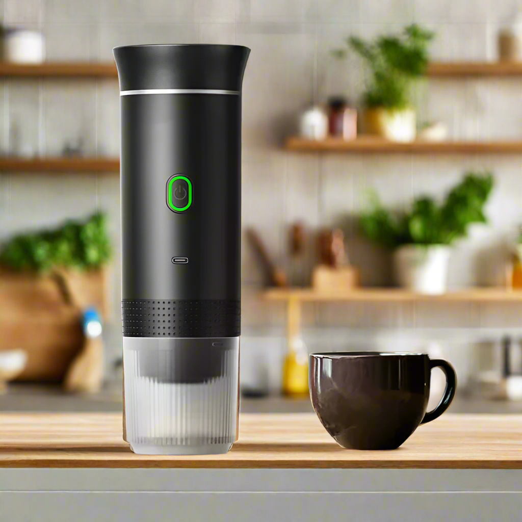 Portable Coffee Maker 3-in-1: Compact Espresso Machine with Built-in Grinder & Milk Frother for Home, Office, and Travel Use