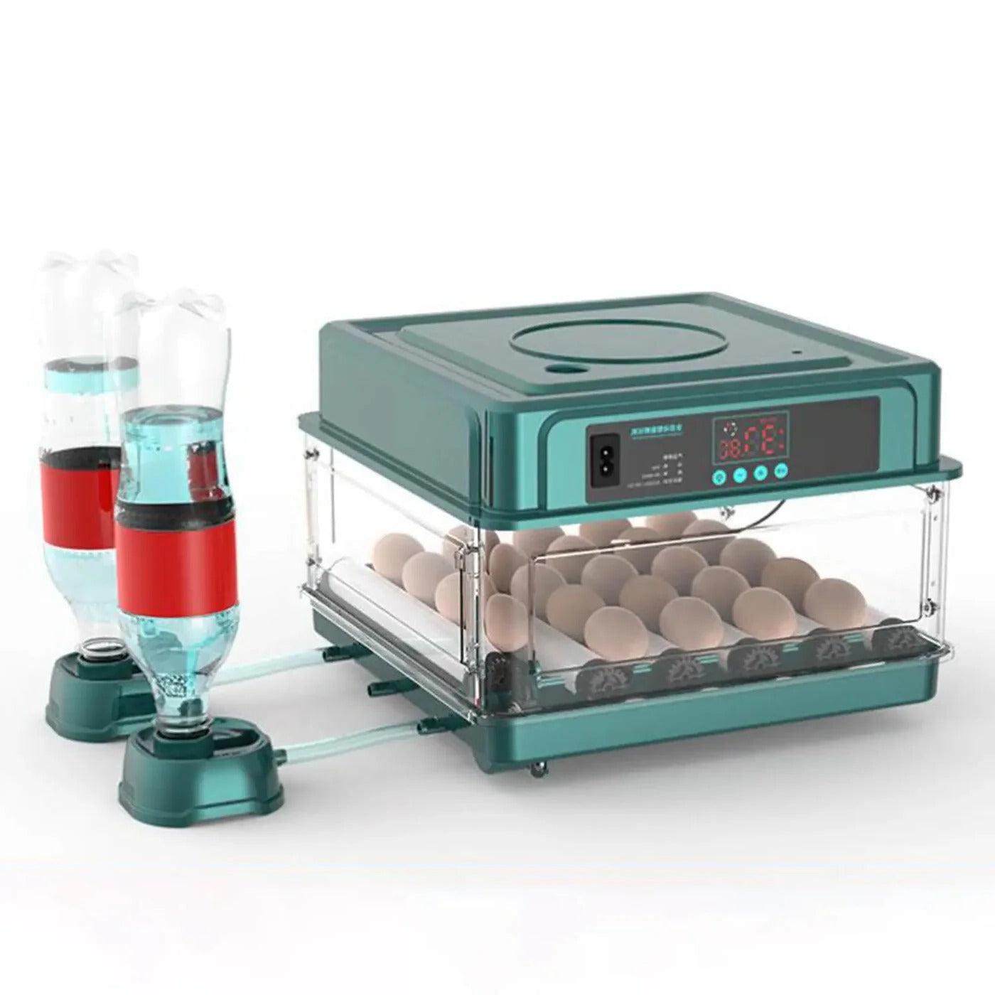 Digital Egg Incubator with Adjustable Tray - EU Plug, Light Tester & Turner for Hatching Chickens, Birds & More