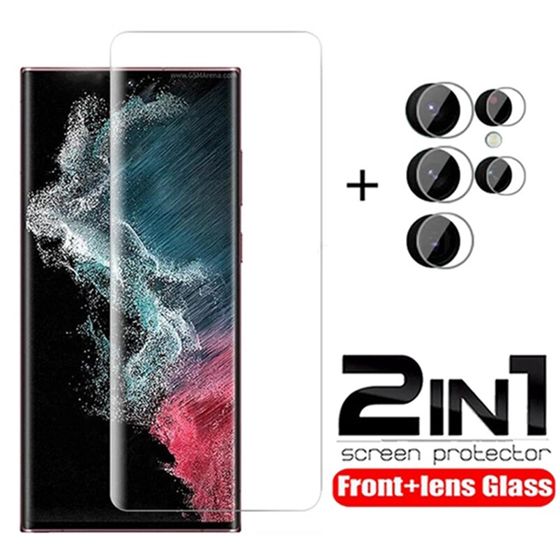 2in1 Schutzglas Kamera Schutzfolie Gehärtetes Glas Für Samsung S22