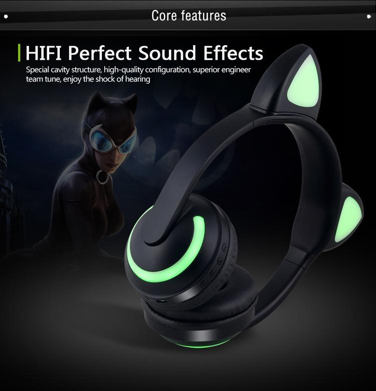 Cat Glowing Bluetooth Headphones